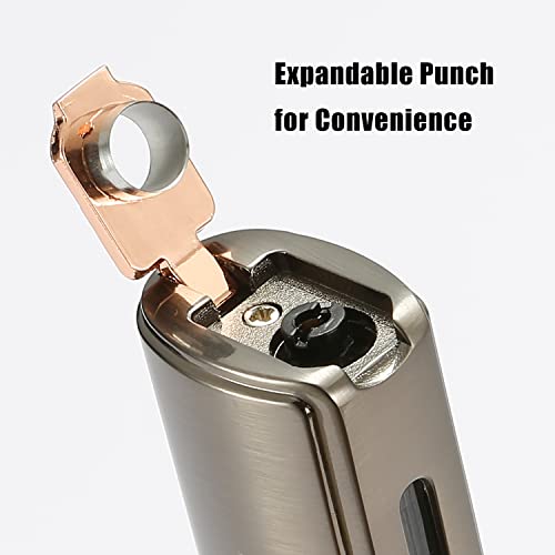 Futlidys 420 Carbon Steel Cutter And Lighter Gift Set, Triple Jet Flame Torch Lighter With Punoh, Refillable Windproof Butane Lighter With Visible Fuel Window, Mens Gifts, Grey(Sold Without Gas) #TOP1