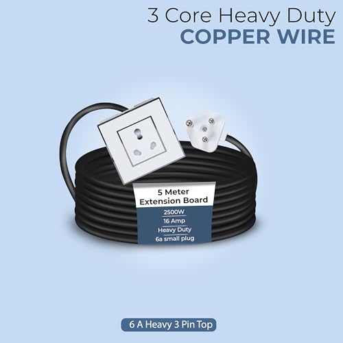 Image of Extension Board Heavy Duty Multi Socket 15A /16A /20A (2500 Watts 6A Small Plug, 5 Meter)