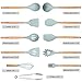 CORAFEI 11 PCS Acacia Wooden Utensils Tool for Nonstick Cookware,BPA Free, Non Toxic Turner Tongs Spatula Spoon Set with Holder