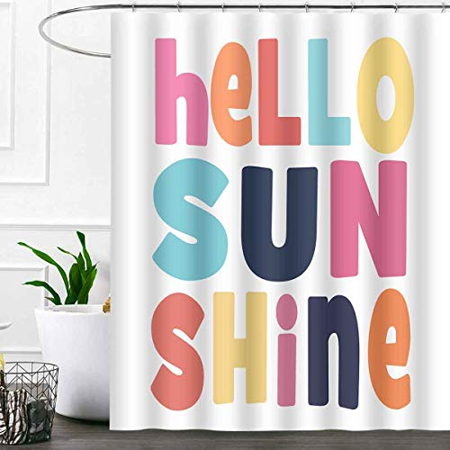 Sddser Hello Sunshine Shower Curtain Sets, Colorful Character For Children Bathroom Curtains, 72X72 Inch With 12 Free Hooks， Yllssd1928 #TOP3