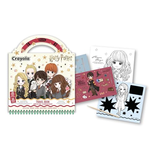 Crayola - Album Da Viaggio Harry Potter, Set Creativo Con Pagine Attività E Da Disegno, Stencil, Adesivi, Scratch Art, Per Bambini Da 3 Anni, 35181
