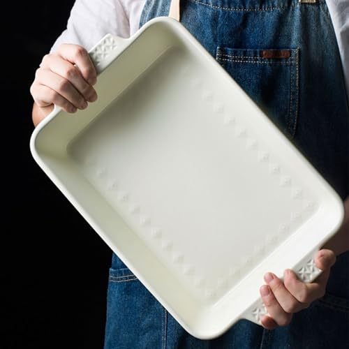 Bandeja para asar en horno microondas rectangular de doble oreja para lasaña 4
