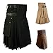 Pantalones Personalizables para Hombre Vintage Falda Escocesa gótica Kendo Bolsillo Faldas Ropa...
