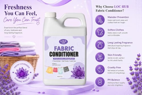 Image of L.O.C HUB Fabric Conditioner, Fresh Lavender, Powerful Clean, Skin Friendly, Cruelty Free0.5 Ltr
