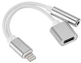 LABOL LIGHTAC1176 iPhone 7/7 Plus 2-in-1 Lightning to 3.5 mm Headphones and Charger Adapter, Listen to Music with Favorite Headphone and Charge Your iPhone At the Same time