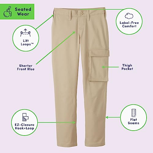 French Toast Boys' Adaptive Seated Straight Fit Stretch Twill Pant with Thigh Pocket3