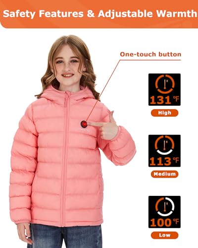 Image of Venustas Kids Heated Jacket with Battery, Boys Girls Lightweight Electric Coat