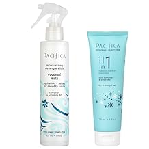 Pacifica Hair Detangler Spray & Leave-In Conditioner Bundle Tangle-Releasing Hydrating Leave On Conditioning Elixir for Frizz Control, Knotty Hair Repair & Smooth, Shiny Finish Vegan All Hair Types