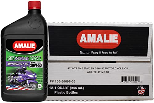 Aceite de Motor Amalie 4T X-Treme Max 20W-50 Motorcicleta 1 Cuarto Pack 12 miniatura 1