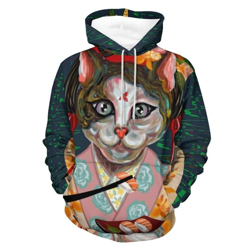 Sweatshirt pull pour homme femme UMENG sweat à capuche imprimé S