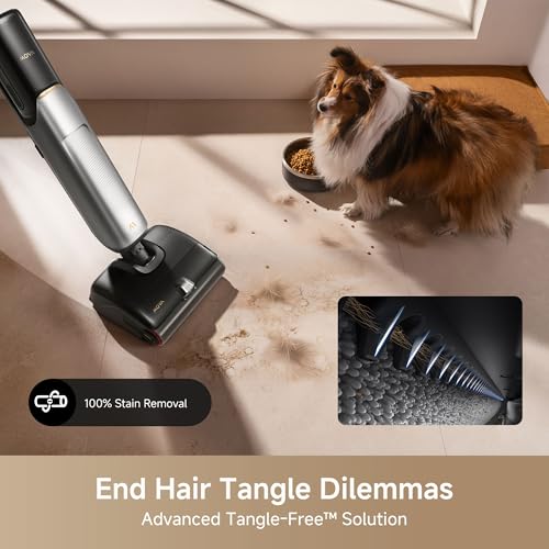 Mova X4 Pro Wet Dry Vacuum Cleaner, 20000Pa Cordless Vacuum Mop with Zero Tangle, Hot Water Mopping for Sticky Messes,194℉ Hot Air Self Drying, 180° Lie Flat, Push-in Charging Station, LED Display by Mova - Image 5