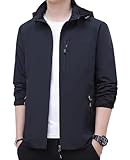 [Atkata] メンズ アウター 春秋 パーカー レインウェア 防風 防花粉 花粉対策グッズ ブルゾン カジュアル black 2XL