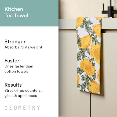 GEOMETRY Tea Towels – Spring & Summer Collection – Quick-Dry, Ultra-Absorbent, Reusable Microfiber Kitchen Towels for Drying & Cleaning - Field of Gold - 1 Pack — view 2