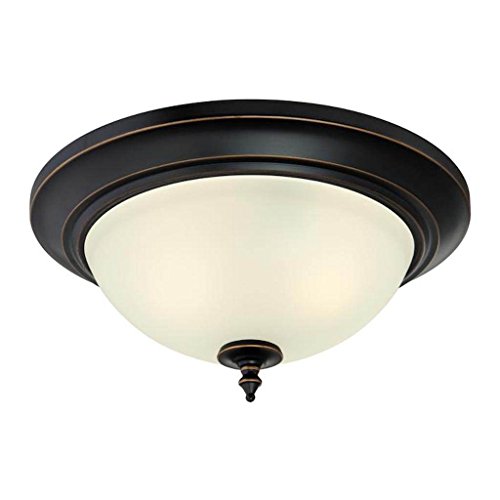Westinghouse Lighting 6304800 Harwell Two-Light Indoor Flush Mount, Amber Bronze Finish with Frosted Glass Rubbed
