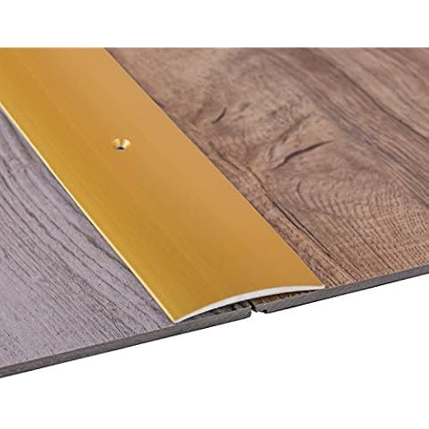 Gedotec Übergangsprofil Laminat - Vinyl Übergangs-Schiene gelocht Bodenprofil gewölbt | Türschwelle zum Schrauben | Alu Messing eloxiert | Profil 50 x 1000 mm | 1 Stück Teppichschiene Cover