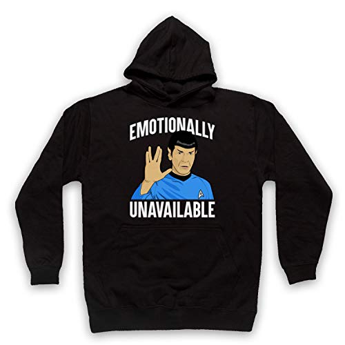 My Icon Art & Clothing Star Trek Spock Emotionally Unavailable Sweat a Capuche des Adultes, Noir, XL Cover