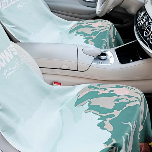 Image of Hahafelt 1 Pack Car Seat Towel Cover with Storage Bag, Yellowstone Style