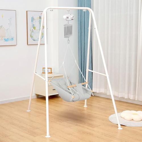 Strixorn Elektrische Babyschaukel Controller für Neugeborenes, Federwiege Motor Belastbarkeit 19 kg mit Fernbedienung, Hängende Babywippensteuerung mit Timer-Funktion und Musik Einstellbar