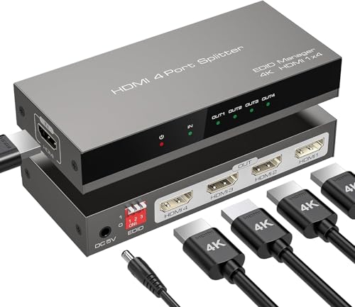 �y4K 4��� �����o�́zHDMI ���z�� 1����4�o�� �X�v���b�^�[ HDMI 4�o�� 4���� 4���z Splitter 3D �f�� ���͑� PS5 PS4 PC Switch �Ή� �o�͑� �V���[�v TV ���j�^�[ �v���W�F�N�^�[ �Ή�