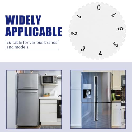 IBXWMNG 2 Stück Universelle Kühlschrank Drehknöpfe mit 6mm Wellendurchmesser & 8mm Wellenlänge, Temperaturregler Einstellknopf ohne Werkzeuginstallation, Thermostat Knopf für Gefriergeräte, weiß