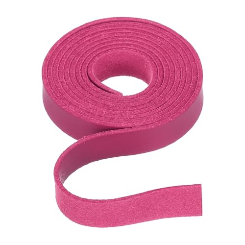 Rebower Flat Leather Cord,39 Inch 10mm Leather String PU Faux Leather Strips Strap,[for Jewelry Making DIY Craft Projects Belts Keychains Accessories]-1m/Dark Rose Red