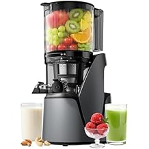 Juicer Machines, 3-in-1 Cold Press Juicer with 6.5" Extra Large Chute, 100oz Large Capacity, AC Motor, Makes Juice, Nut Milk & Sorbet, Premium Gray