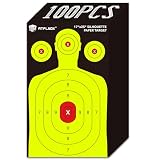 Atflbox Silhouette Paper Target for The Range, 17X25 Inch High Visibility Target Paper for Indoor and Outdoor Shooting Practice, Suitable for Handgun, Pistol, Rifle, Airgun, Pellet BB Gun (100 Pack)