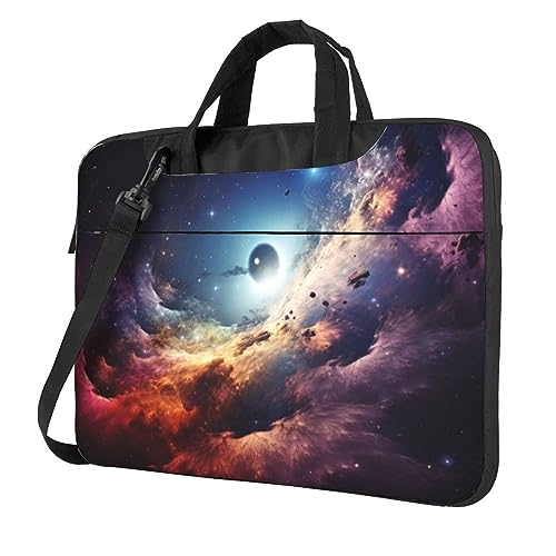 Sac pour ordinateur portable imprimé univers abstrait avec sacoche bandoulière