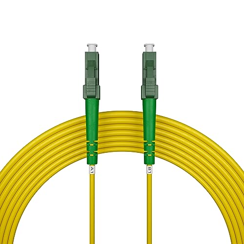 nexinex - Cable de fibra óptica de 60 m LC/APC a LC/APC | Compatible con Telekom, Vodafone, 1&1, Fritzbox, etc. | Cable de fibra óptica LWL Simplex Singlemode OS2 FTTH