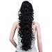 S-ssoy 31" Women's Claw Clip Ponytail Wavy Curly Hair Extension, 1B#