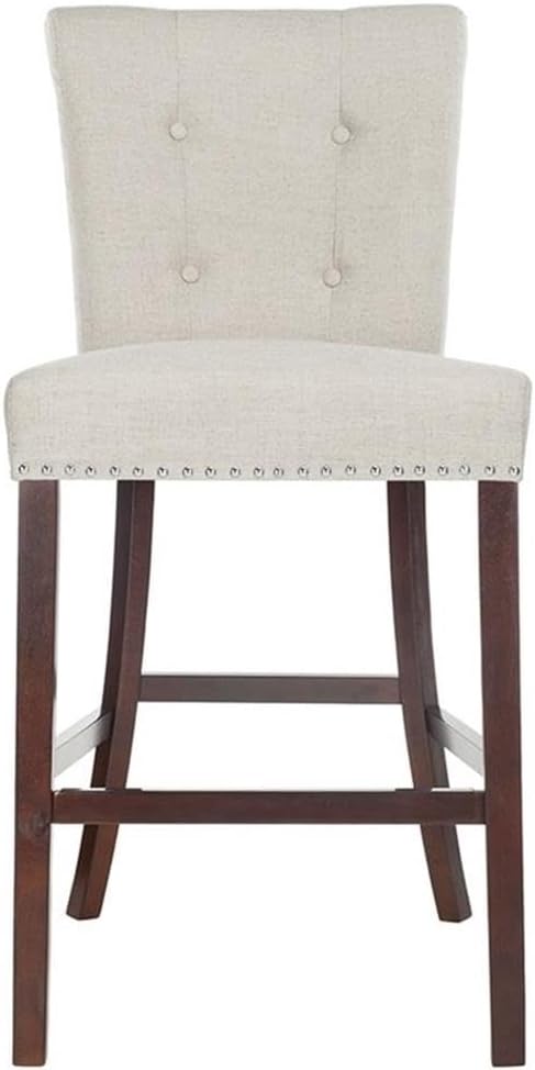 Safavieh Taylor Bar Stool, Light Grey/Espresso