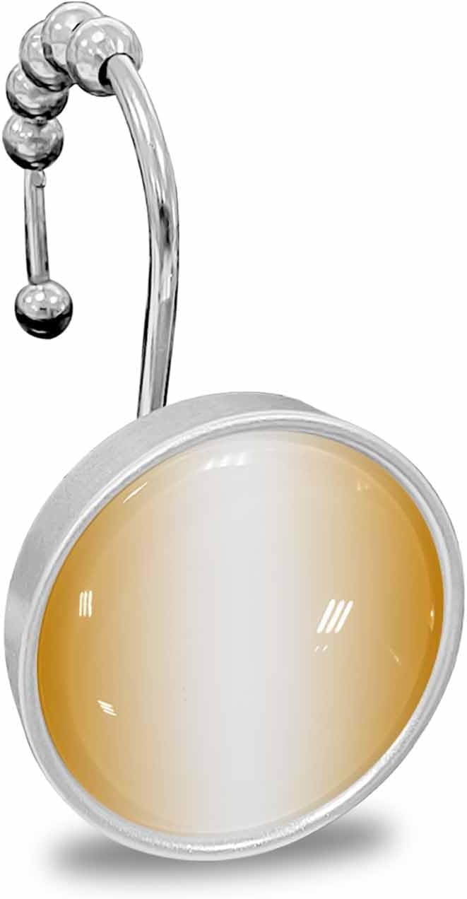 Shower Curtain Hooks 12 Pcs Orange and White Gradient Stainless Steel Rust Proof Rolling Shower Curtain Rings, Decorative Shower Curtain Hooks Hangers for Bathroom