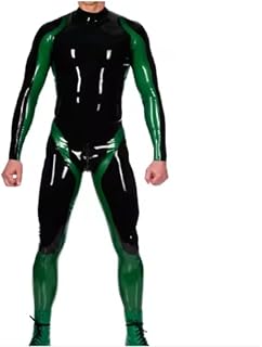 TTANYYUINGOU Body de látex de goma, color negro y verde metálico, estilo casual