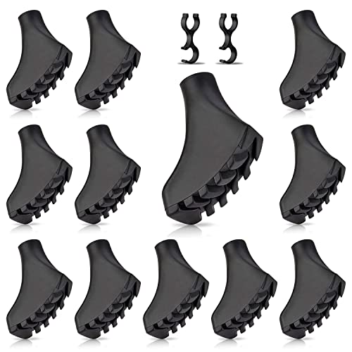 FRECOO Lot de 12 / 6 paires de patins de marche nordique en caoutchouc pour tous les bâtons de marche nordique - Bâtons de randonnée - Bâtons de trekking d'un diamètre de 10 mm Cover