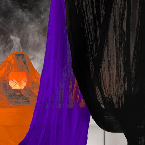 MICJLLT Lot de 3 filets effrayants d'Halloween pour décoration de fête d'Halloween, tapisserie géante effrayante pour décoration murale extérieure et intérieure (183 x 76 cm)