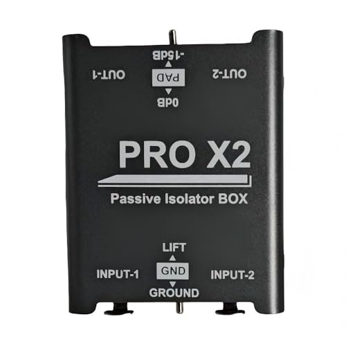 ECNOTX Pro 2-Channel XLR/TS/TRS Passive Hum Eliminator & Ground Loop Noise Isolator Box - Replacement for Pro X2, Audio Filter for Car Speakers, Home Stereo, Studio Mixers