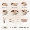 CAROTE 25 Pcs Ceramic Cookware Sets, Pots and Pans Set Non Stick, Detachable Handle, Induction & Oven Safe, Stackable Space - 70% Saving, Cookware Non Stick Cooking Set, Taupe (PFOS, PFOA Free) #1