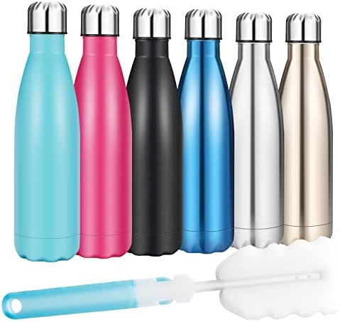 Insulated Water Bottle, Vacuum Stainless Steel & Vacuum Flask Comes with a Cleaning Brush -500ml Stainless Steel Vacuum Bottle, Double Wall Design, Standard Mouth, for Outdoor Sports-Black