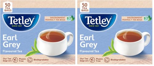 Image of Tetley | Earl Grey | Black Tea | 50 Tea Bags (Pack of 2)