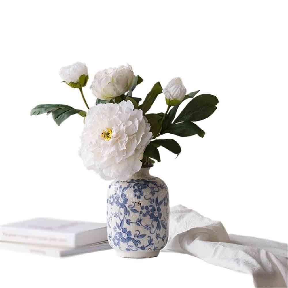Gv8pA5fj7b Ready Arranged Flowers in Vase White Guifei Peony with Ceramic Vase Simulation Flower Living Room Decoration Arrangement