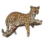 Leopard at Rest Wall Accent | Unique Dimensional Resin African Safari Themed Statue-Like Decor | Realistic Wild Big Cat Lounging on a Tree Branch | Iconic Leopard Print Animal Wall-Mounted Sculpture