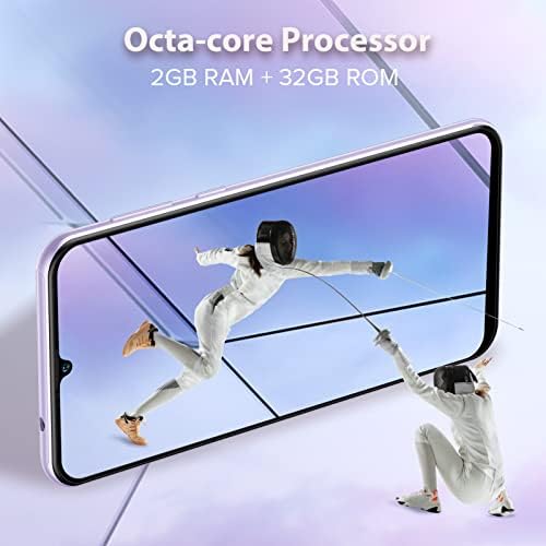 Ulefone Mobile Phones, Note 6P Smartphone Unlocked, 32GB ROM 2GB RAM, 4G SIM-Free Unlocked, 3-Card Slots Design, Octa-core Processor, 6.1 inch Screen, Android 11 Phone, Face ID, UK Version, Purple