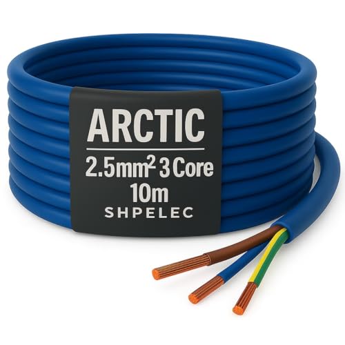 SHPELEC® Arctic Grade Blue Flex Cable - Heavy-Duty 3183A Electrical Wire for Extreme Conditions - 1.5mm² & 2.5mm² Options (2.5mm², 10m)