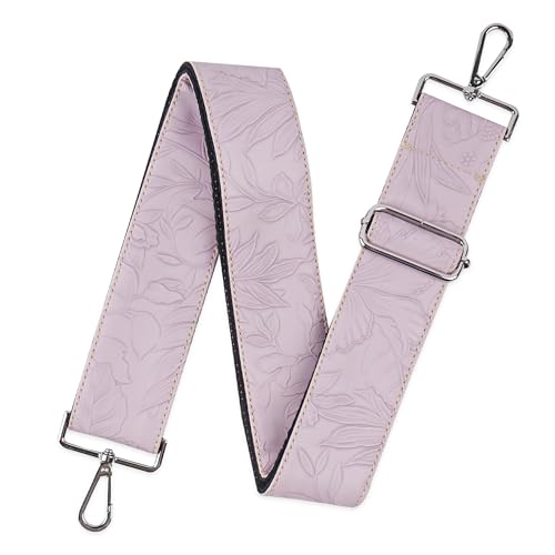 Hennaja Purse Straps Replacement Crossbody,Crochet Purse Strap for Handbags,Wide Shoulder Straps for Bags(5-Carved Purple)