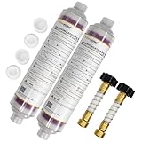 Filterrelated 2-Pack Spotless Car Wash Inline Deionizer with Visual Resin Technology - Transparent Housing, Color-Changing Media (Purple to Brown) for Spot-Free Rinse on RV, Auto, Solar Panels