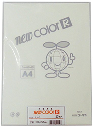 リンテック 色画用紙 ゴークラニューカラーR A4 ミルク50枚NO152