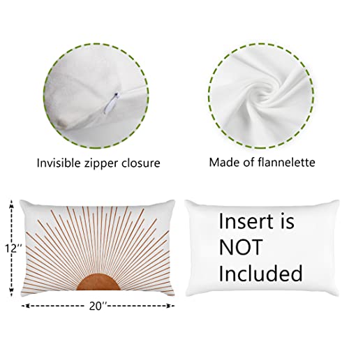 Oflich Abstract Boho Sun Throw Pillow Cover 12″×20″, Mid Century Modern Art Sunrise Sunset Decoration For Living Room Bedroom Farmhouse Sofa Couch Yoga Room,Gift For Boho Lovers Girls Family #TOP3
