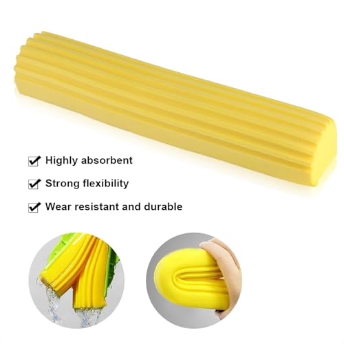 Kukyller 2PCS Schwamm Mop Kopf PVA Schwamm PVA Squeeze Mop Einfache Squeeze Rolle Bodenreiniger Kehren Waschwerkzeug Squeegee Kopf für Küche Badezimmer Büro