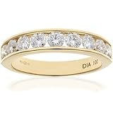 Naava - Anillo para Mujer de Oro Amarillo 18K con Diamante 0.11 ct Talla 12