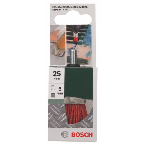 Bosch Accessories 2609256540 Brosse pinceau pour Perceuse Fils nylon et abrasif corindon 6 x 25 mm